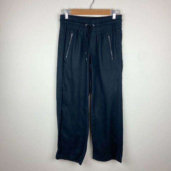 Athleta Cabo Linen Wide Leg Pant - Black - Picture 2 of 8